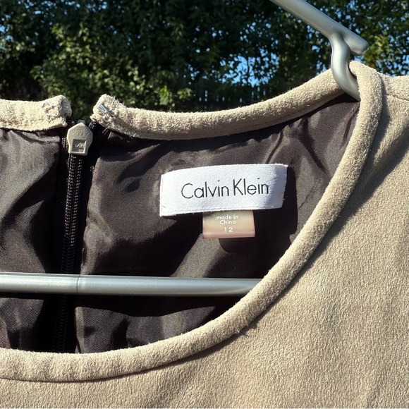 Calvin Klein Black and Tan suede sleeveless dress - Picture 2 of 6